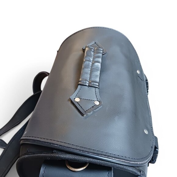 Vintage Waterproof Leather MotorcycleTail Bag Rear Seat Backpack Saddle Luggage - Picture 3 of 15